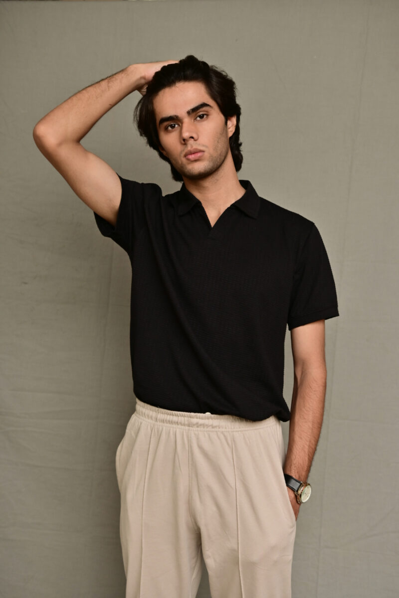 Beige pintuck Trouser