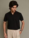 Black Textured Polo