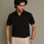 Black Textured Polo