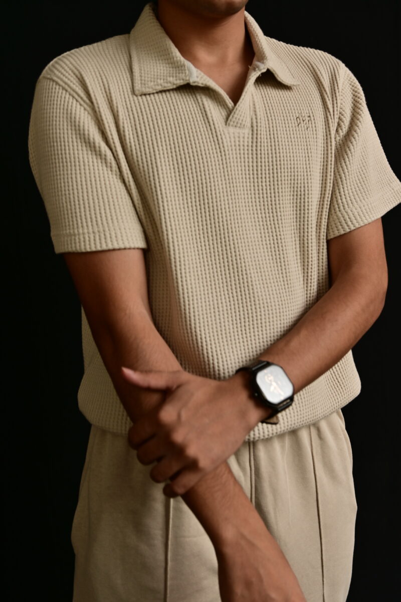 Beige Knitted Polo 03