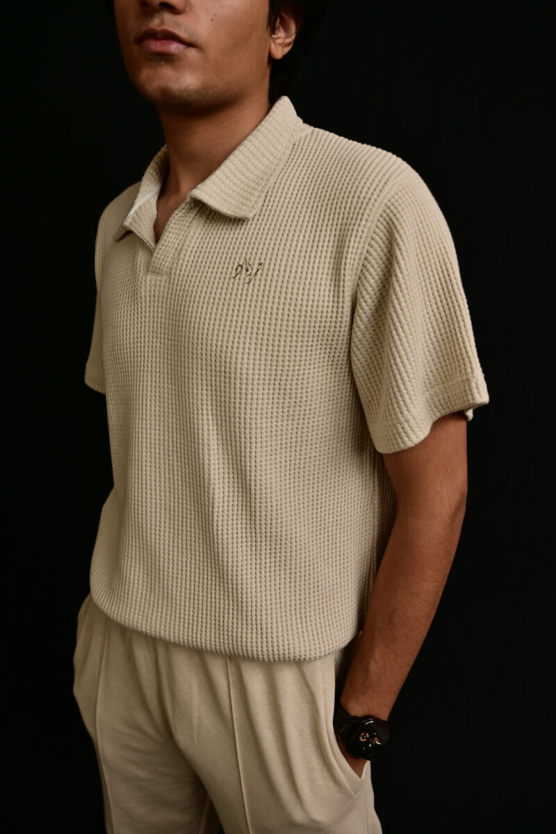 Beige Knitted Polo