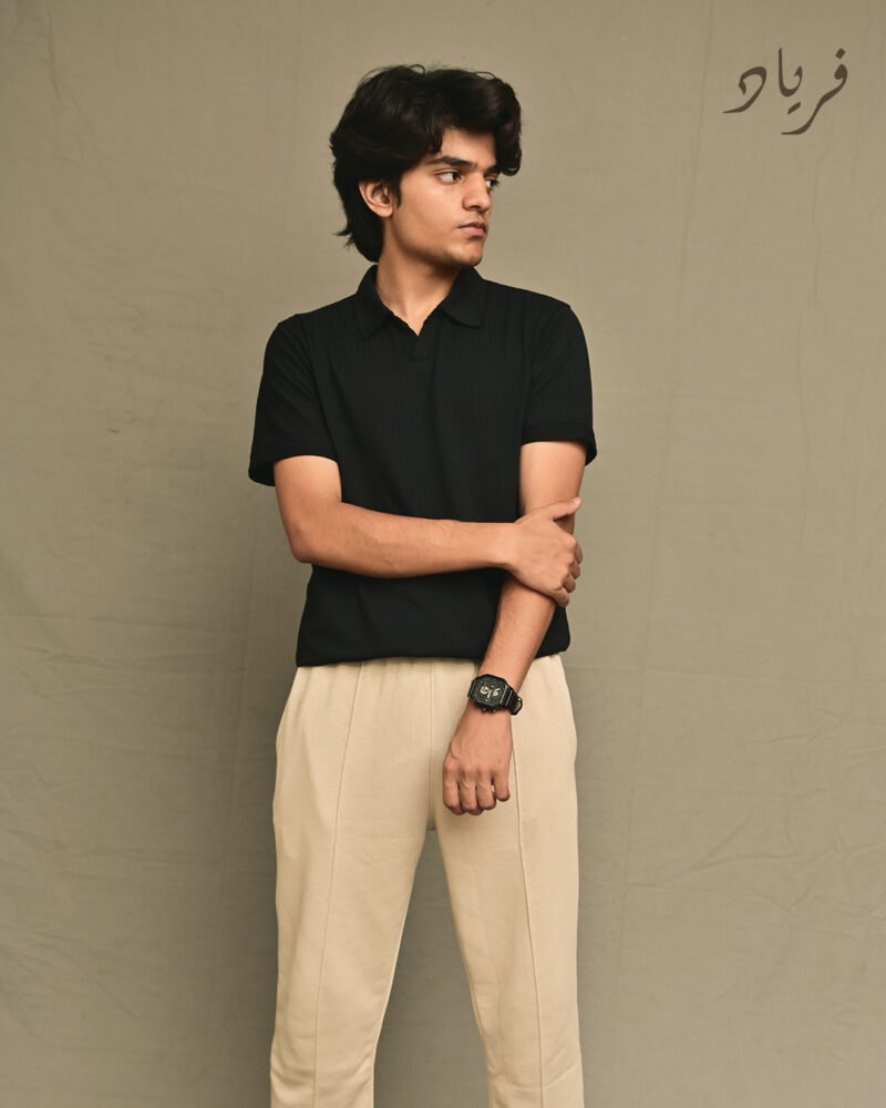 Beige Pintuck Trouser