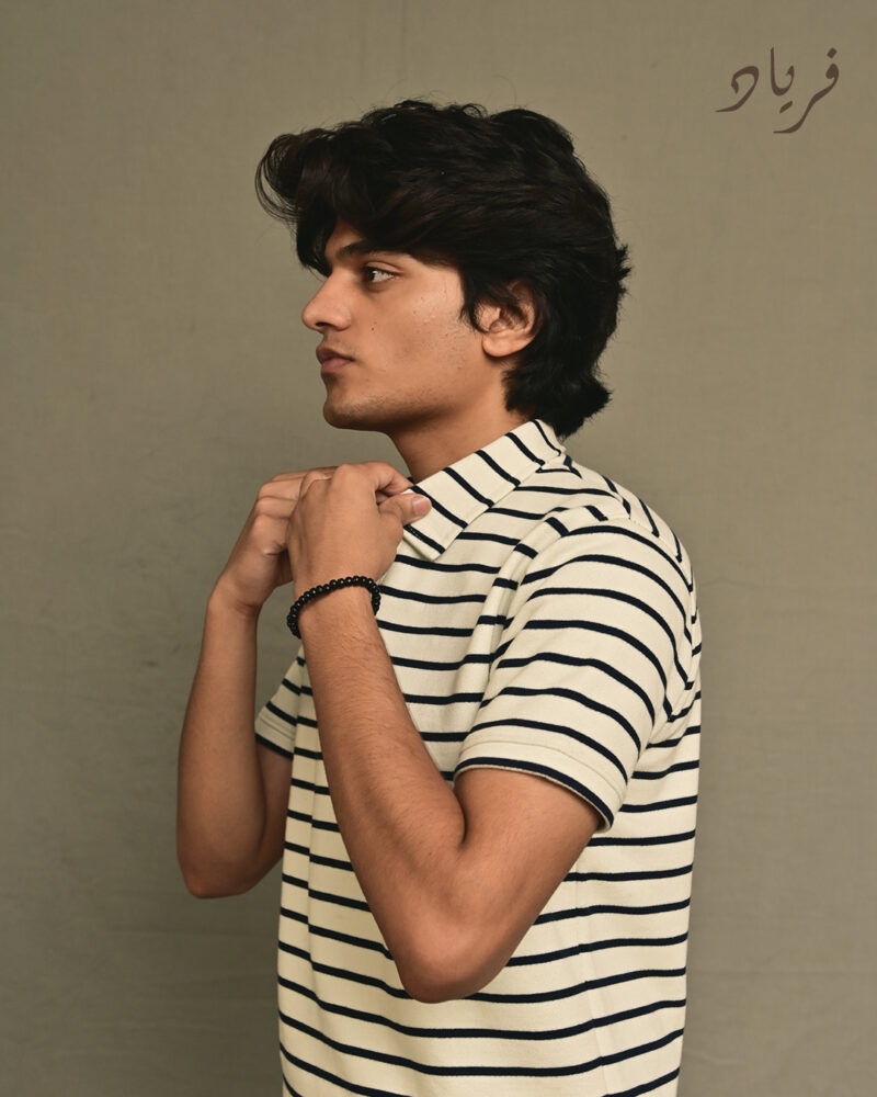 Black and White textured Polo 03